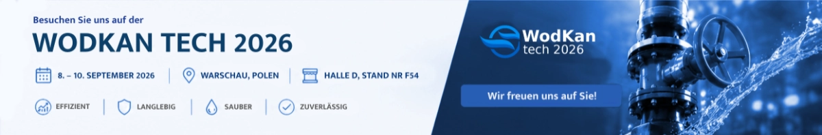 Besuchen Sie uns auf der Fachmesse WODKAN TECH 2026 – Warschau, Halle D, Stand F54