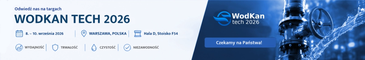 Odwiedź nas na targach WODKAN TECH 2026 – Warszawa, Hala D, Stoisko F54