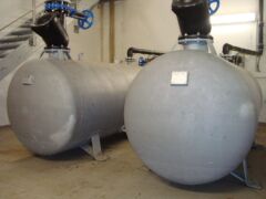 Arbeitsbehälter einer pneumatischen Abwasserpumpstation - System Oekermann