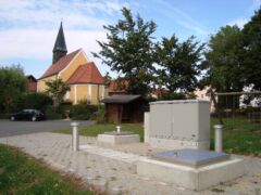 Pneumatische Abwasser-Förderung - Hochbauteil eines pneumatischen Pumpwerks