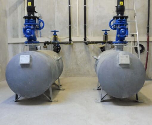 Arbeitskessel einer pneumatischen Abwasserförderanlage - System Oekermann